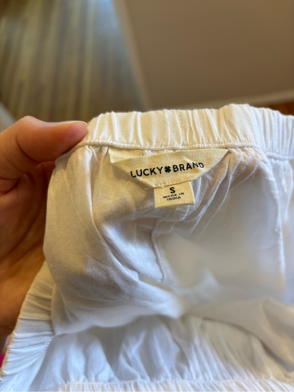 NWOT Lucky Brand White Tiered Poplin Maxi Skirt - Picture 3 of 3
